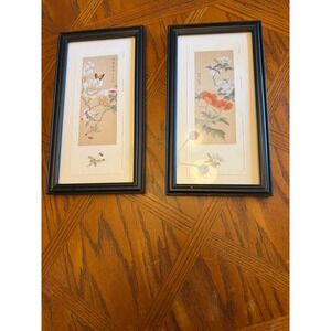 Vintage Japanese Floral Prints Framed Manuscript Limited England Series #1694